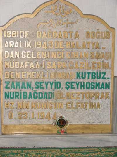 Yozgat Merkez Sarı Topraklık Mezarlığında Bulunan;
Mutasavvıf Esseyyid Şeyh Osman Nuri Bağdadi (Ölmeztoprak) Hazretleri'nin Türbesi
