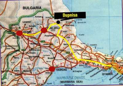 Kırklareli Dupnisa Mağarası Ulaşım Haritası
