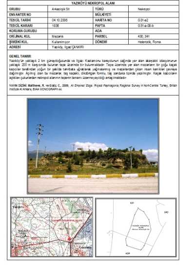 YAZIKÖYÜ NEKROPOL ALANI - Müze Müdürlüğü Arşivi - 2008